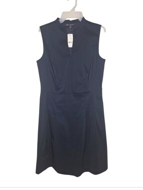 Brooks Brothers Classic Navy V Neck Sleeveless Dress Size 10 NWT